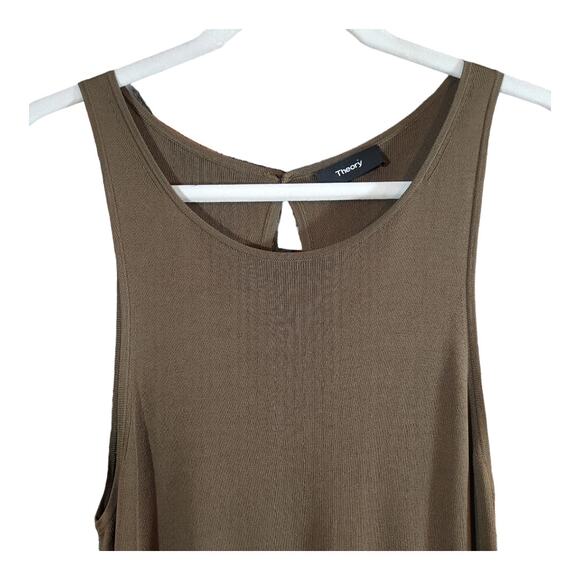 Theory Olive Green Midrelle Lustrate Sleeveless Slinky Knit Jumpsuit Women's S - Picture 4 of 7